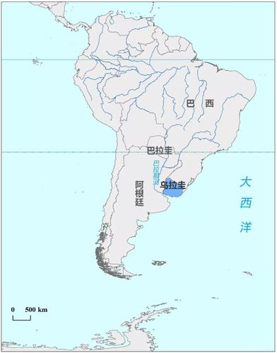 乌拉圭世界地图位置