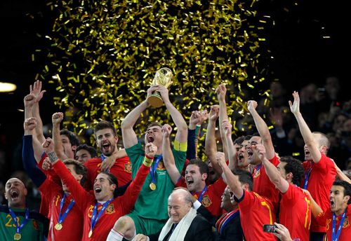 在南非世界杯西班牙几次捧起大力神杯